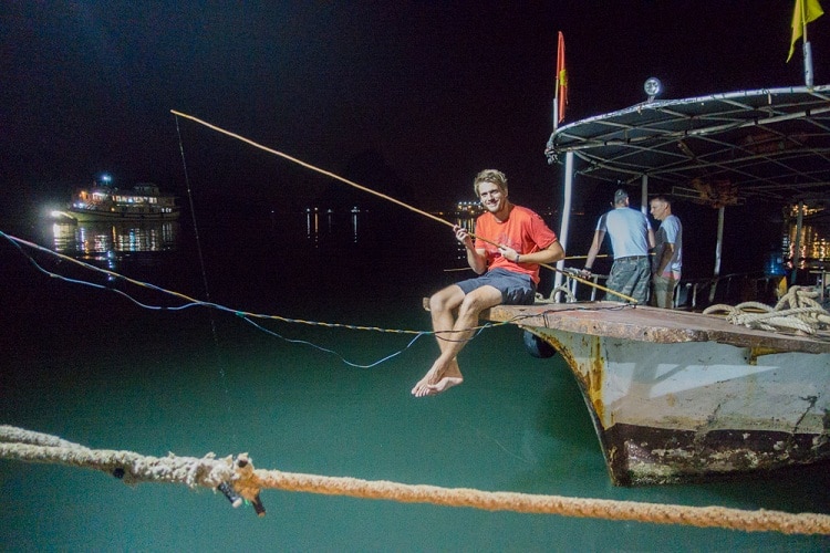 things to do in halong bay - night squid fishing