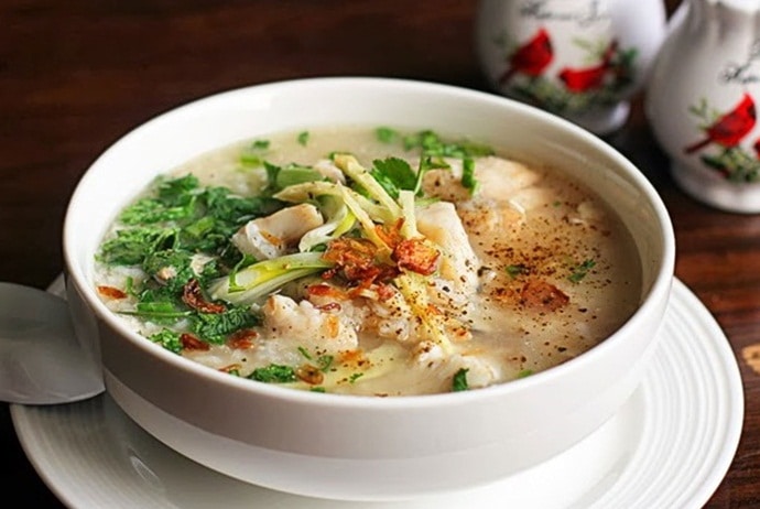 some versions of vietnamese fish porridge - porridge with red tilapia of the north