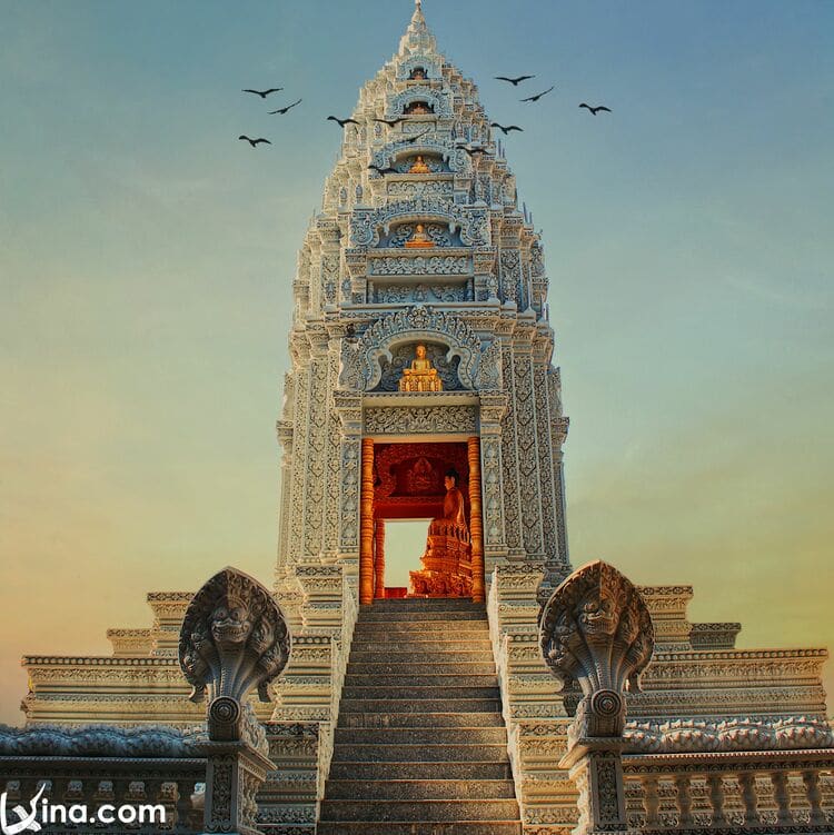 vietnam photos - photos of colorful khmer pagodas