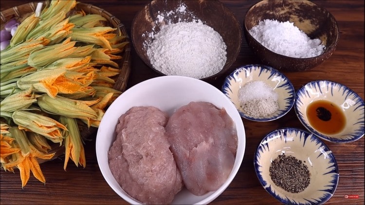 delicious crispy fried fish cake stuffed pumpkin flowers recipe 